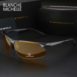 2019 Aluminum Magnesium Men Sunglasses Polarized Sports Driving Night Vision Goggles Sunglass Fishing UV400 Rimless Sun Glasses 